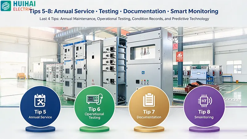 High voltage switchgear maintenance tips 5-8 – annual servicing, operational testing, documentation, and smart predictive monitoring