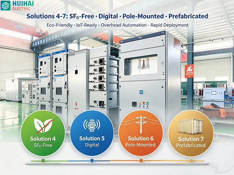High voltage switchgear solutions 4-7 – SF6-free for compliance, digital-ready for IoT, pole-mounted for overhead automation, and prefabricated for rapid deployment High voltage switchgear solutions 4-7 – SF6-free for compliance, digital-ready for IoT, pole-mounted for overhead automation, and prefabricated for rapid deployment